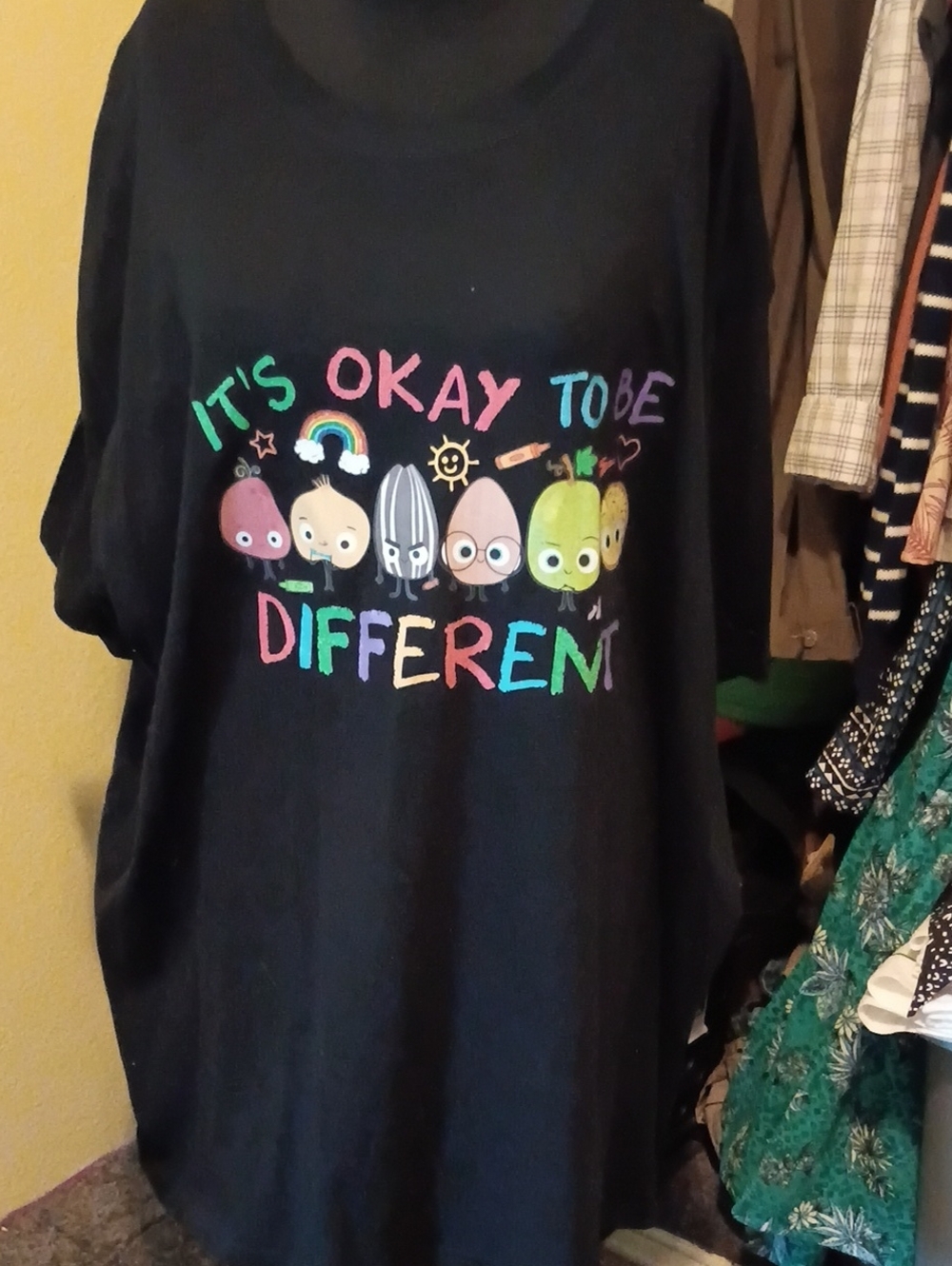 Black Graphic Tee - "It's Okay to Be Different"